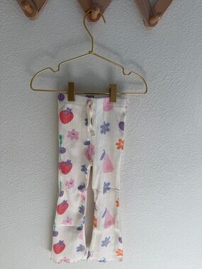 Zara Ribbed Fruit Flare Pants